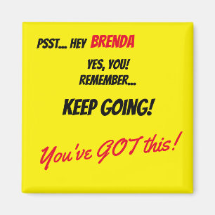 Gelber Farbblock zur Bestätigung des Individuelle Magnet