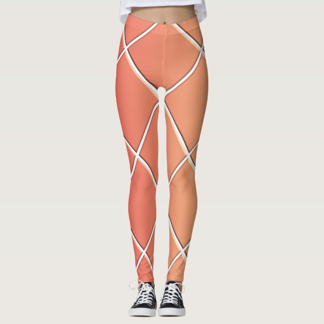Gelber Farbverlauf mit Quadraten Leggings (Vorderseite)