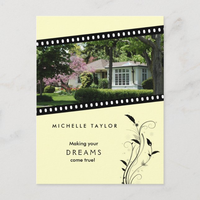 Gelber Film Real Anwesen House Postkarte (Vorderseite)