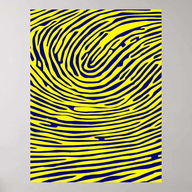 Gelber Fingerprint Minimalistisch Poster (Vorne)