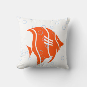 Gelber Fisch auf weißem PILLOW Kissen