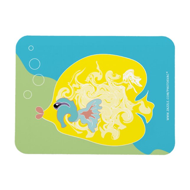 Gelber Fisch Premium Magnet (Horizontal)