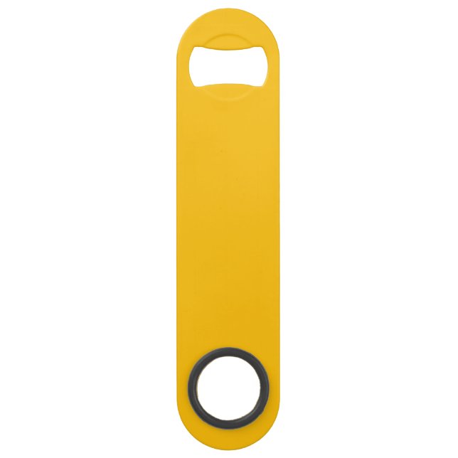Gelber Flaschenöffner mit individuellem Text Bar K (Vorderseite)