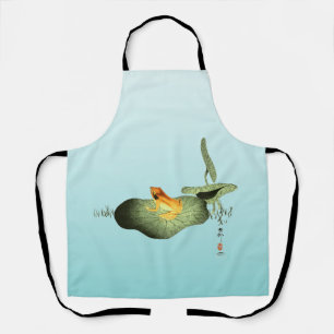 Gelber Frosch auf Lotus Leaf Schürze