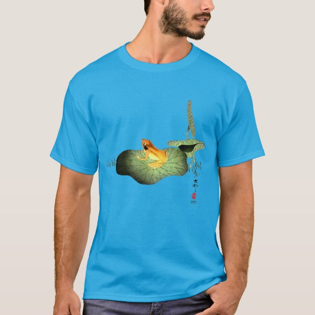 Gelber Frosch auf Lotus Leaf T-Shirt (Vorderseite)