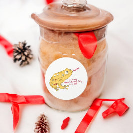 Gelber Frosch-Cartoon Runder Aufkleber