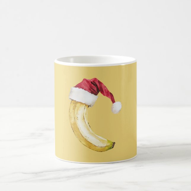 Gelber Frucht-Banane-Santa-Hut Kaffeetasse (Mittel)