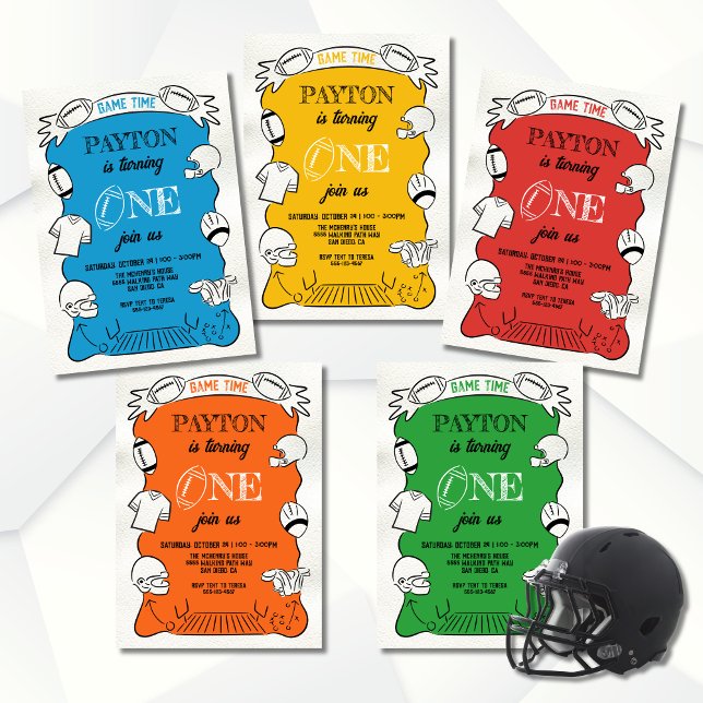 Gelber Fußball 1 Hand gezeichnet Geburtstag Einladung (Von Creator hochgeladen)