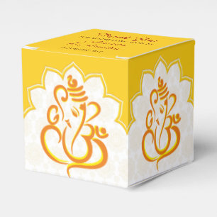 Gelber Ganesha mit Mandala-Hintergrund Geschenkschachtel