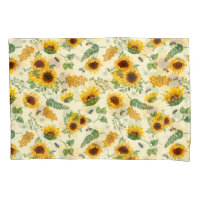 Gelber Garten Sonnenblumen Honigbienen PillowCase