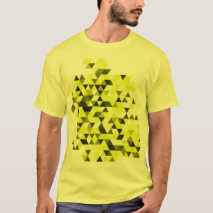 Gelber geometrischer Dreieck-Muster-T - Shirt