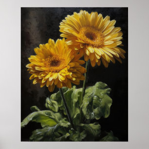 Gelber Gerbera-Daisy-Kunstposter Poster