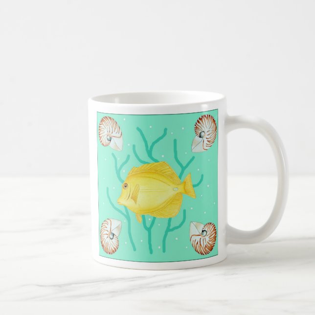 Gelber Geruch mit Nautilus-Muscheln Tasse (Rechts)