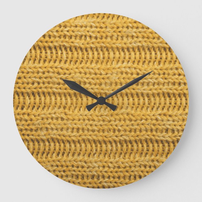 Gelber gezogener, getexturierter, trendiger Hinter Große Wanduhr (Vorderseite)
