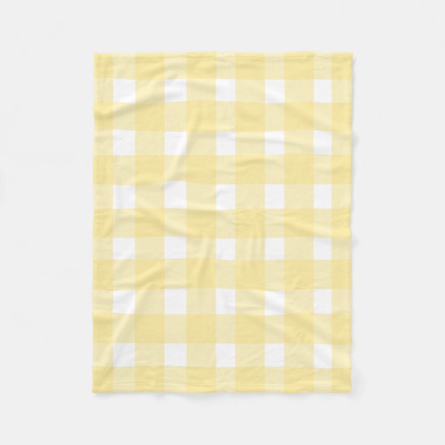 Gelber Gingham Fleecedecke (Vorderseite)