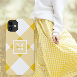 Gelber Gingham für Mütter am Tag oder zum Geburtst Case-Mate iPhone Hülle