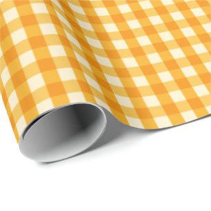 Gelber Gingham Geschenkpapier