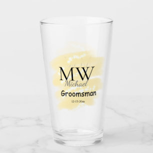 Gelber Glitter Geschenk für Brautjungfern zum Werf Glas