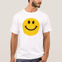Gelber glücklicher Gesichts-T - Shirt