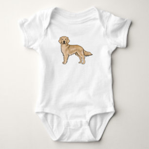 Gelber Golden Retriever Adorable Cartoon Dog Baby Strampler