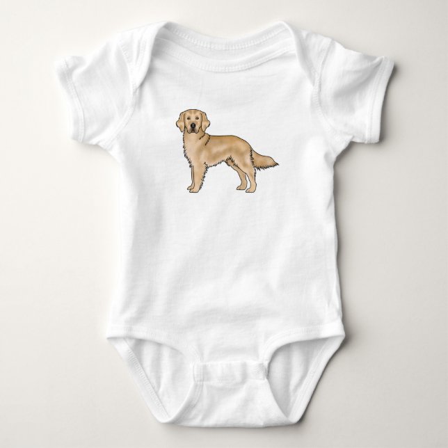 Gelber Golden Retriever Adorable Cartoon Dog Baby Strampler (Vorderseite)