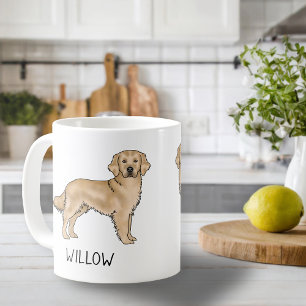 Gelber Golden Retriever Cartoon-Hund Benutzerdefin Kaffeetasse