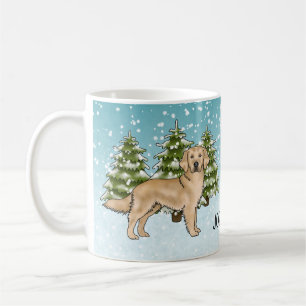 Gelber Golden Retriever Hund Weihnachten Benutzerd Kaffeetasse