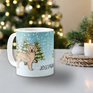Gelber Golden Retriever Hund Weihnachten Benutzerd Kaffeetasse