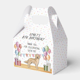 Gelber Golden Retriever Kinder Geburtstag Danke Geschenkschachtel