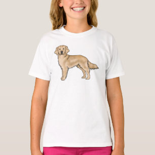 Gelber Golden Retriever Süße Cartoon-Hunde-Kunst T-Shirt