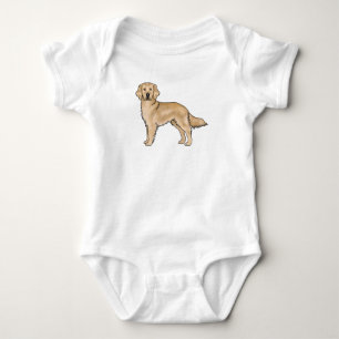 Gelber Golden Retriever Süßer Cartoon-Hund Baby Strampler