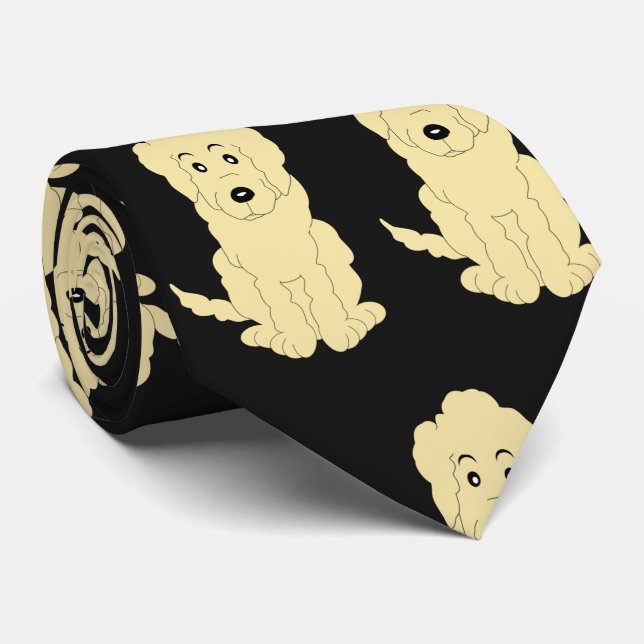 Gelber Goldendoodle Design Jeder Farbige Hintergru Krawatte (Gerollt)