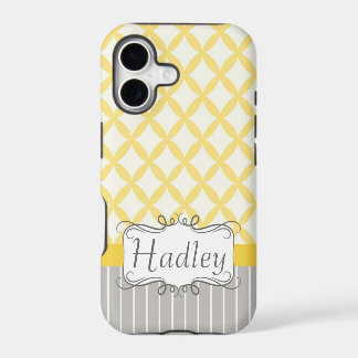 Gelber grauer personalisierter moderner Iphone