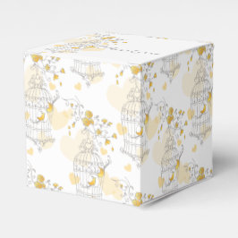 Gelber grauer Vogelkäfig dank Gastgeschenk Hochzei Geschenkschachtel