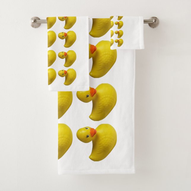Gelber Gummi Ducky Duck Fuck Kinder Bath Time Badhandtuch Set (Insitu)