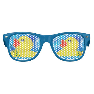 Gelber Gummi Ducky in Blasen Sonnenbrille
