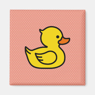 Gelber Gummi Ducky Square Magnet