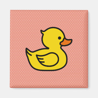 Gelber Gummi Ducky Square Magnet