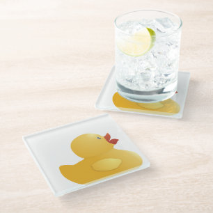 Gelber Gummi-Ente Glasuntersetzer