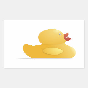 Gelber Gummi-Ente Rechteckiger Aufkleber