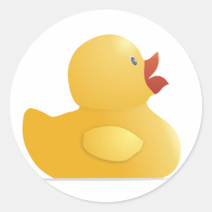 Gelber Gummi-Ente Runder Aufkleber