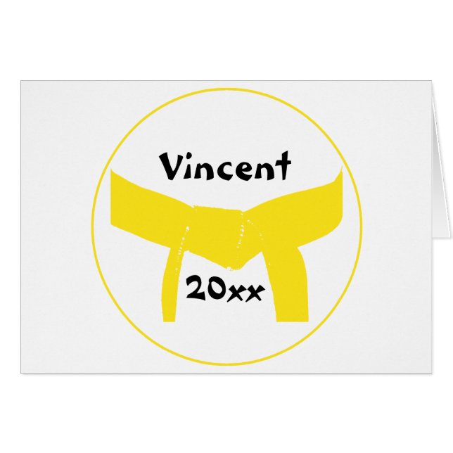 Gelber Gürtel für Kampfkunst (Vorderseite (Horizontal))