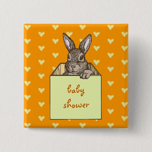 Gelber Hase in der Schachtel Button (Vorderseite)