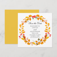 Gelber Herbstkranz. Hochzeit im Herbst Save the Da