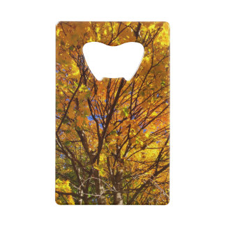 Gelber Herbstlaub Geldbeutel Flaschenöffner