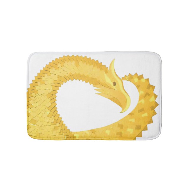 Gelber Herzdrache Badematte (Vorderseite)