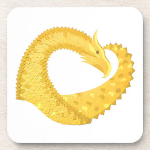 Gelber Herzdrache Getränkeuntersetzer