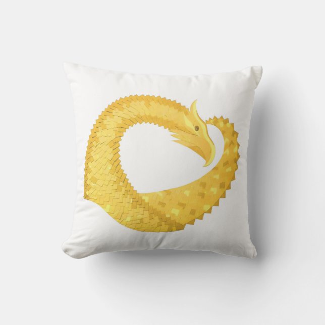 Gelber Herzdrache Kissen (Vorderseite)