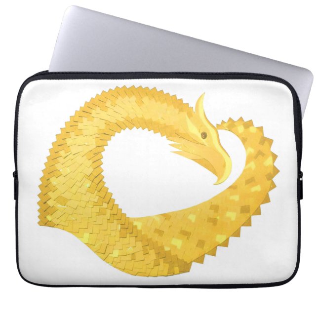 Gelber Herzdrache Laptopschutzhülle (Vorderseite)