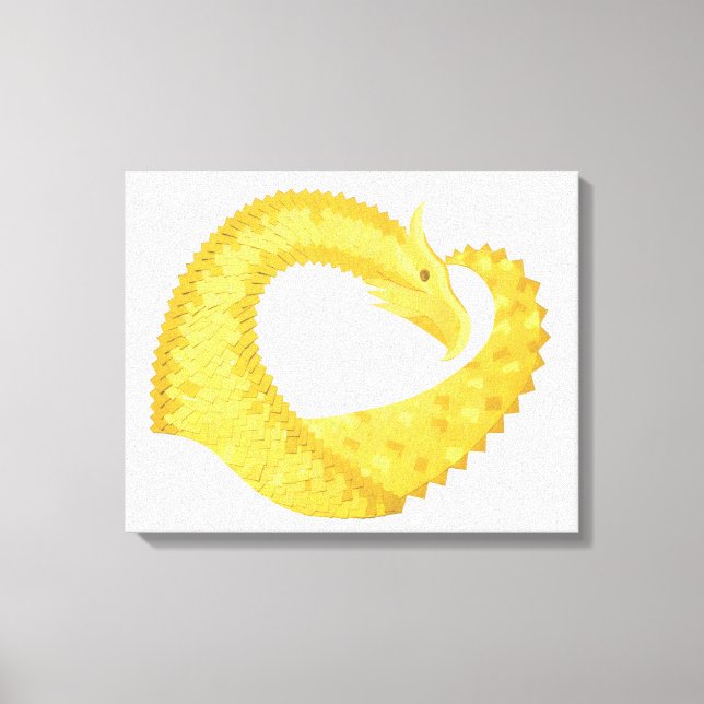 Gelber Herzdrache Leinwanddruck (Vorderseite)